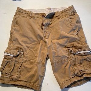 Mens dark khaki cargo shorts size waist 30